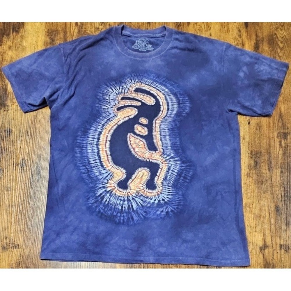 The Mountain‎ Koko Blue Tie Dye T-Shirt Size Large 100% Cotton Unisex Adult